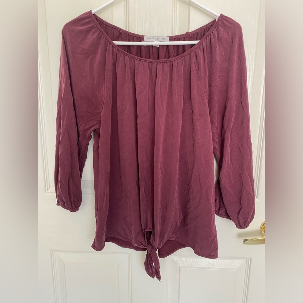 Tie front relaxed blouse